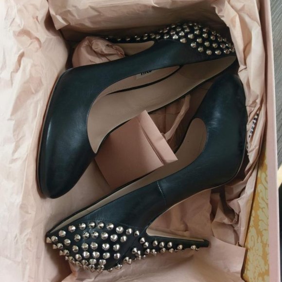 Miu Miu®  Black Studded Heels Pumps - Picture 9 of 9